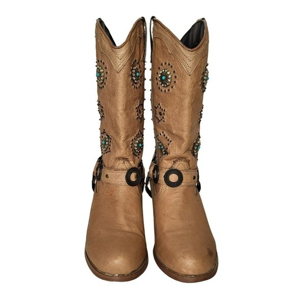 Dingo Addie Western Boot Studded Medallion Harness Pull-On - Picture 2 of 11